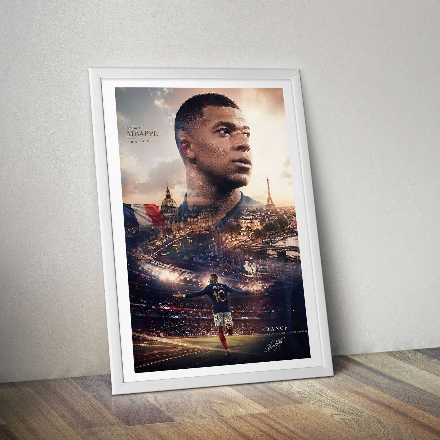 Flex Designs Poster Kylian Mbappe Portrait 8 x 10" Home Goods - Sports  Poster