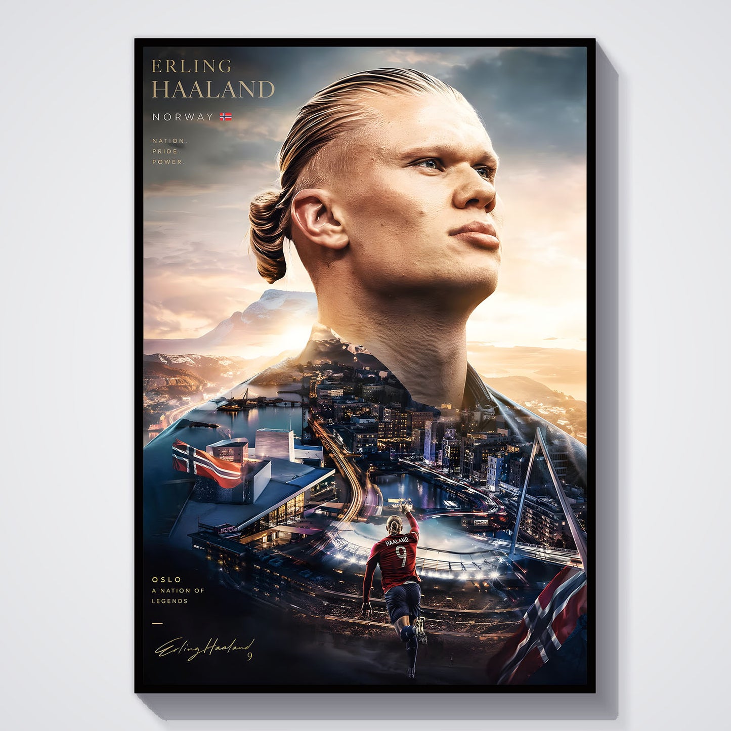 Flex Designs Poster Erling Haaland Portrait 5 x 7" Home Goods - Sports  Poster