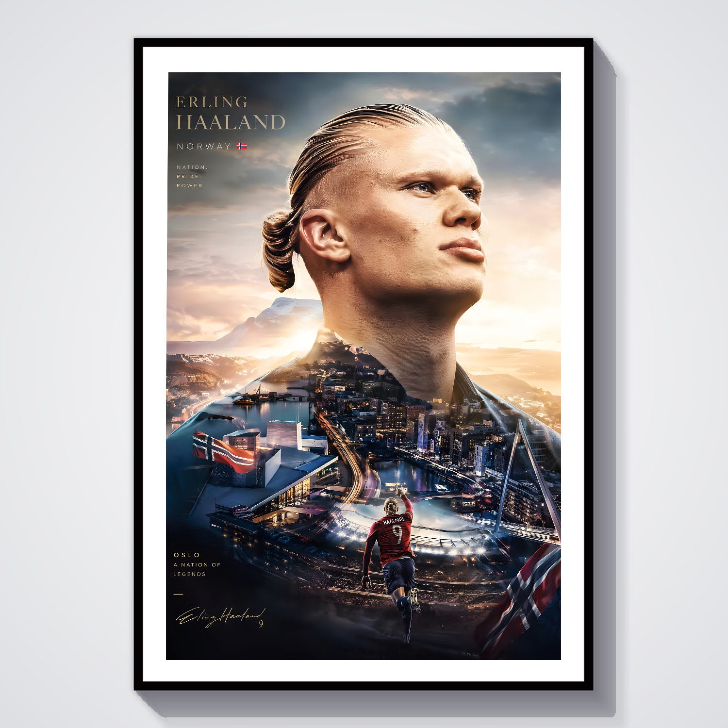 Flex Designs Poster Erling Haaland Portrait 8 x 10" Home Goods - Sports  Poster