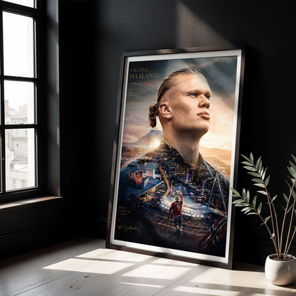 Flex Designs Poster Erling Haaland Portrait 8 x 10" Home Goods - Sports  Poster