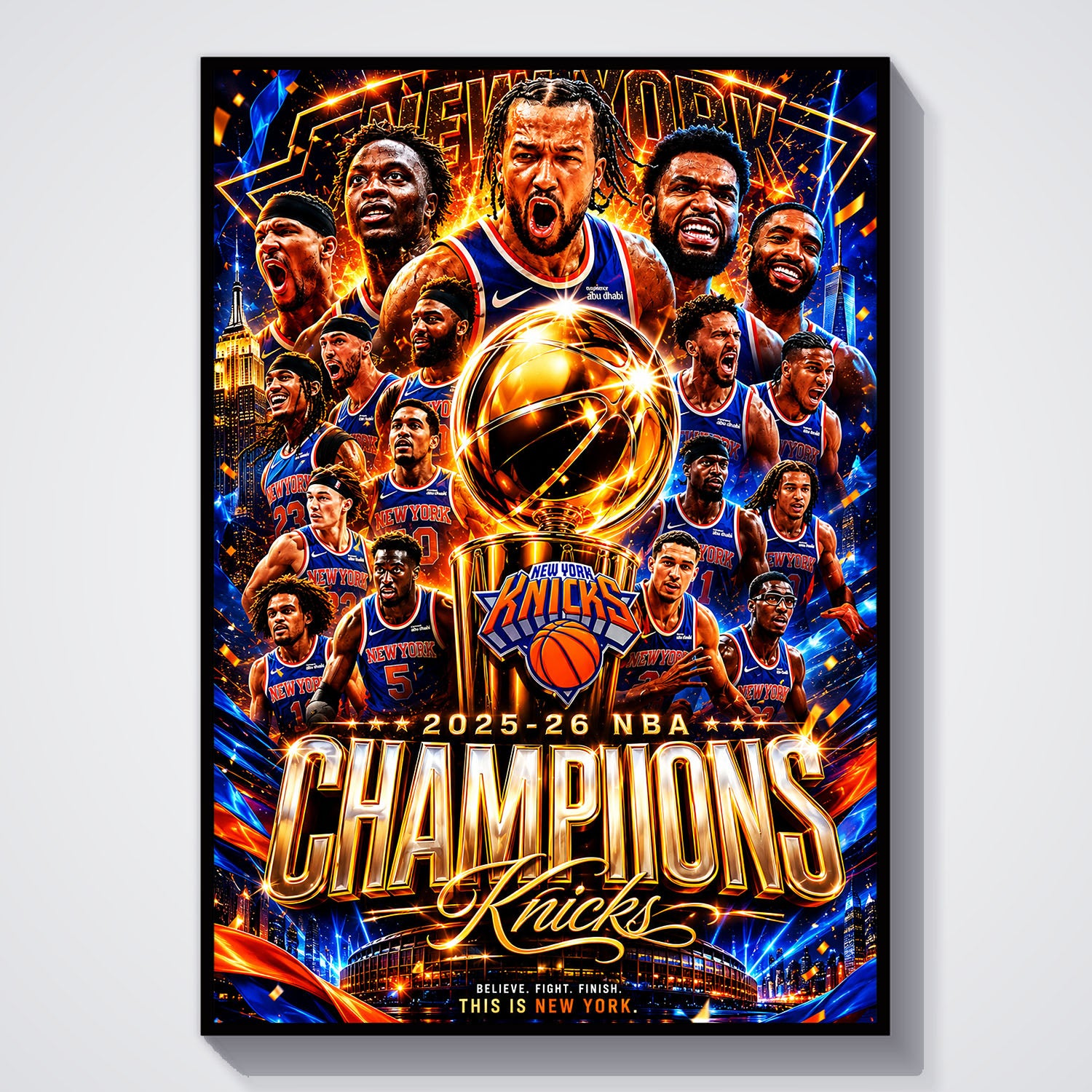 Flex Designs Poster New York Knicks NBA Champions 2026 5 x 7" Home Goods - Sports  Poster