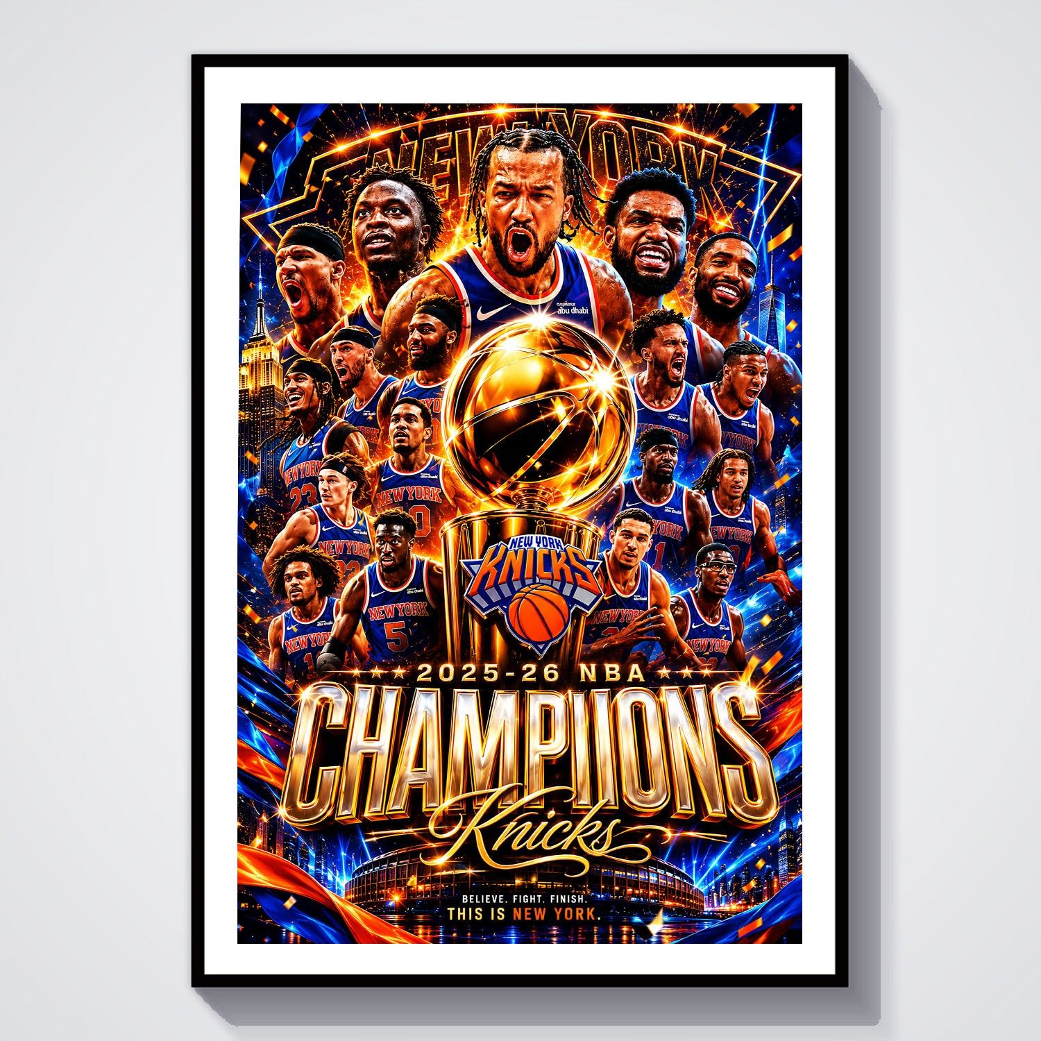 Flex Designs Poster New York Knicks NBA Champions 2026 8 x 10" Home Goods - Sports  Poster