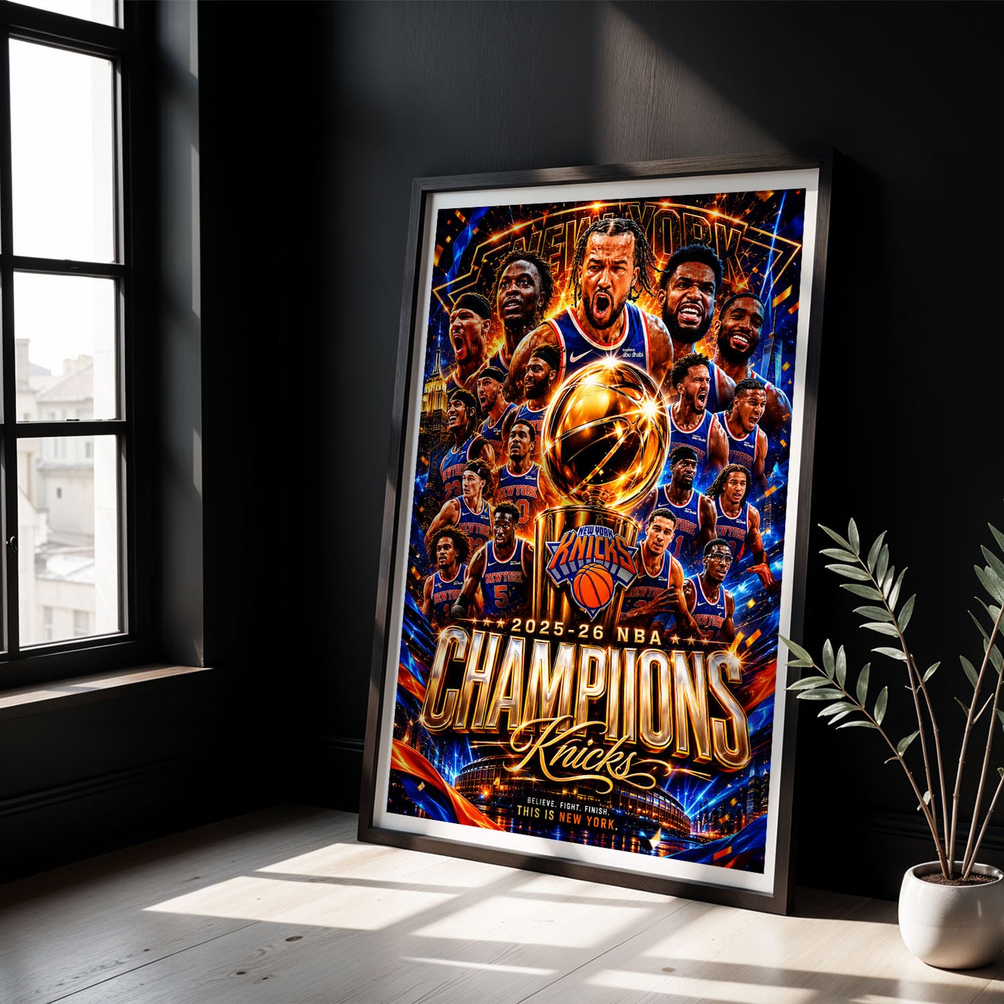 Flex Designs Poster New York Knicks NBA Champions 2026 8 x 10" Home Goods - Sports  Poster