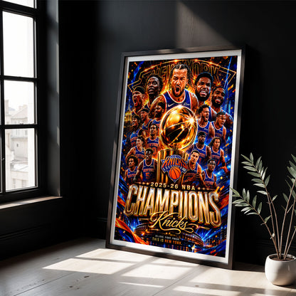 Flex Designs Poster New York Knicks NBA Champions 2026 8 x 10" Home Goods - Sports  Poster