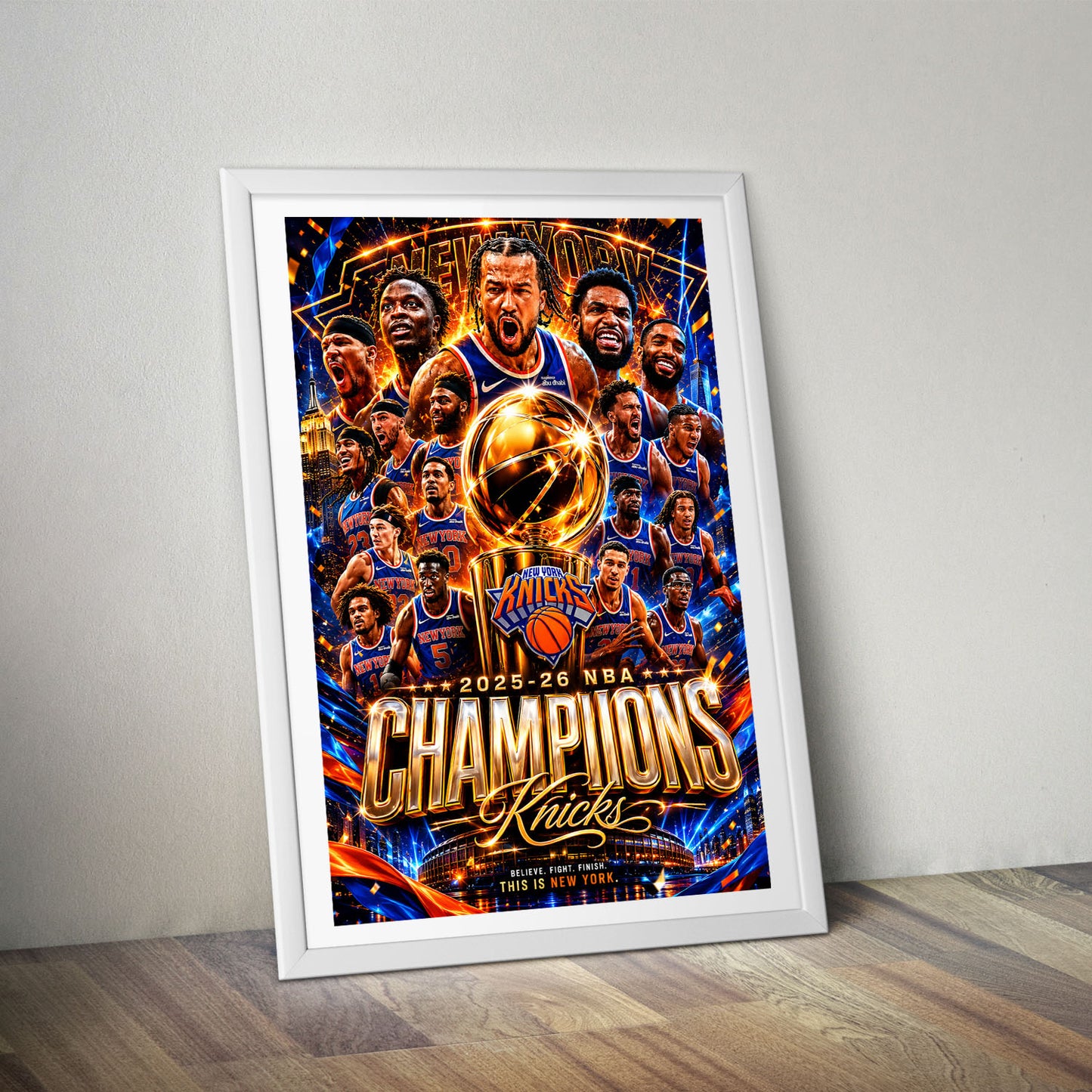 Flex Designs Poster New York Knicks NBA Champions 2026 8 x 10" Home Goods - Sports  Poster