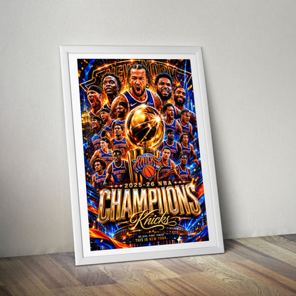 Flex Designs Poster New York Knicks NBA Champions 2026 8 x 10" Home Goods - Sports  Poster