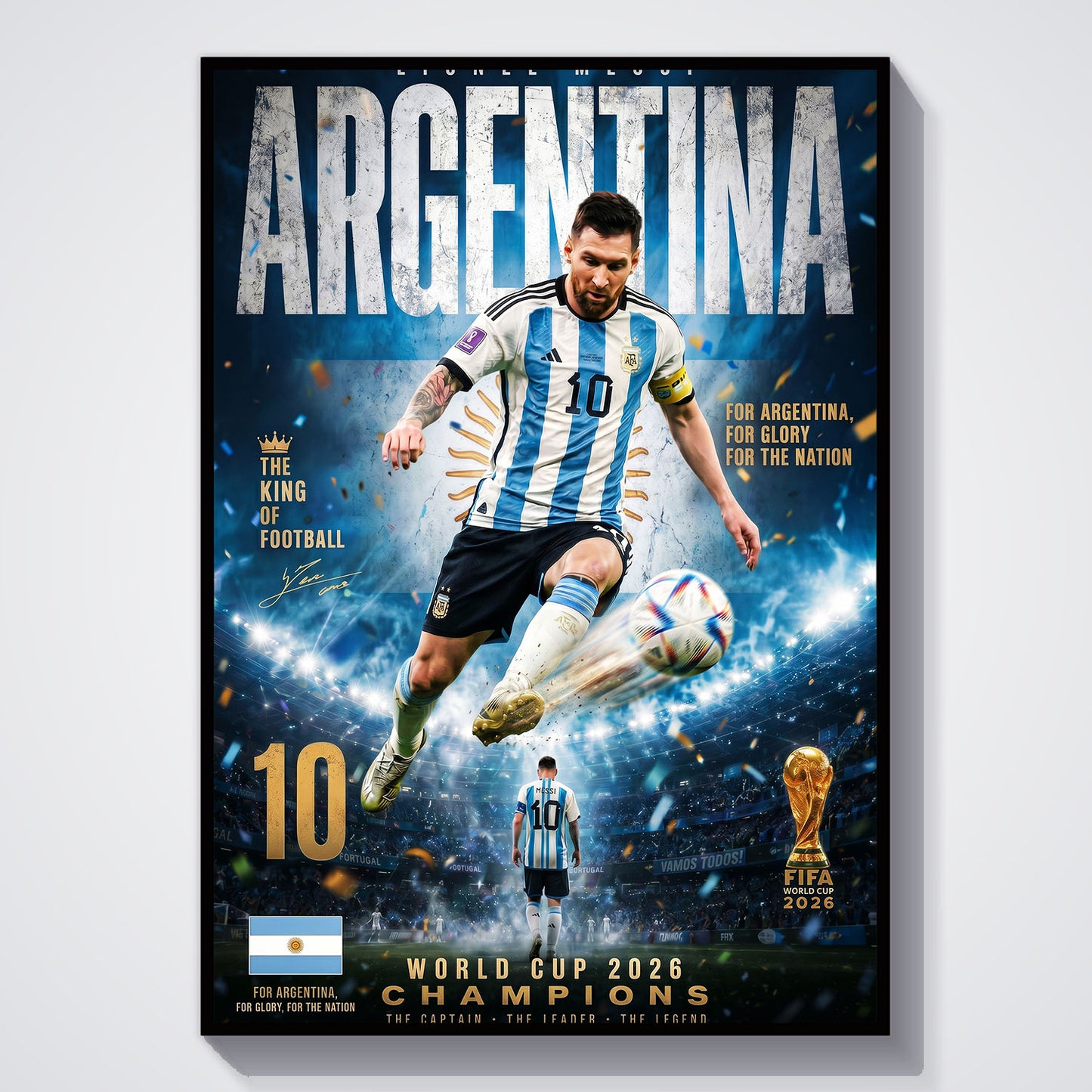 Flex Designs Poster Lionel Messi Argentina 2026 5 x 7" Home Goods - Sports  Poster