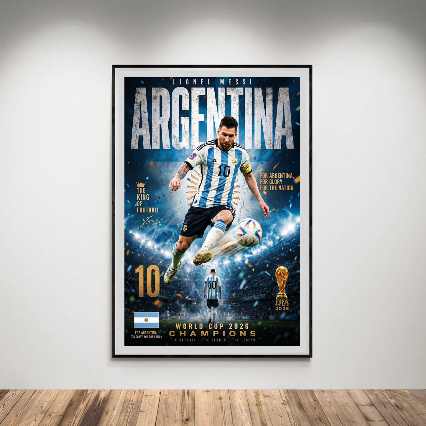 Flex Designs Poster Lionel Messi Argentina 2026 8 x 10" Home Goods - Sports  Poster