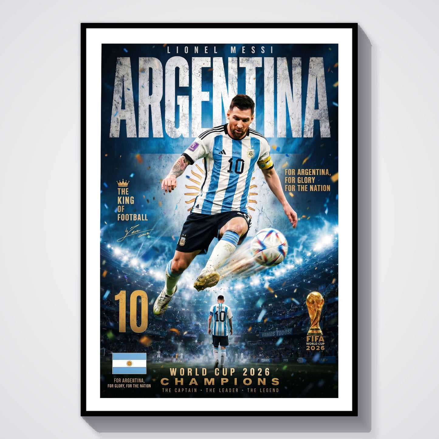 Flex Designs Poster Lionel Messi Argentina 2026 8 x 10" Home Goods - Sports  Poster