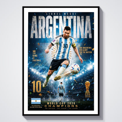 Flex Designs Poster Lionel Messi Argentina 2026 8 x 10" Home Goods - Sports  Poster
