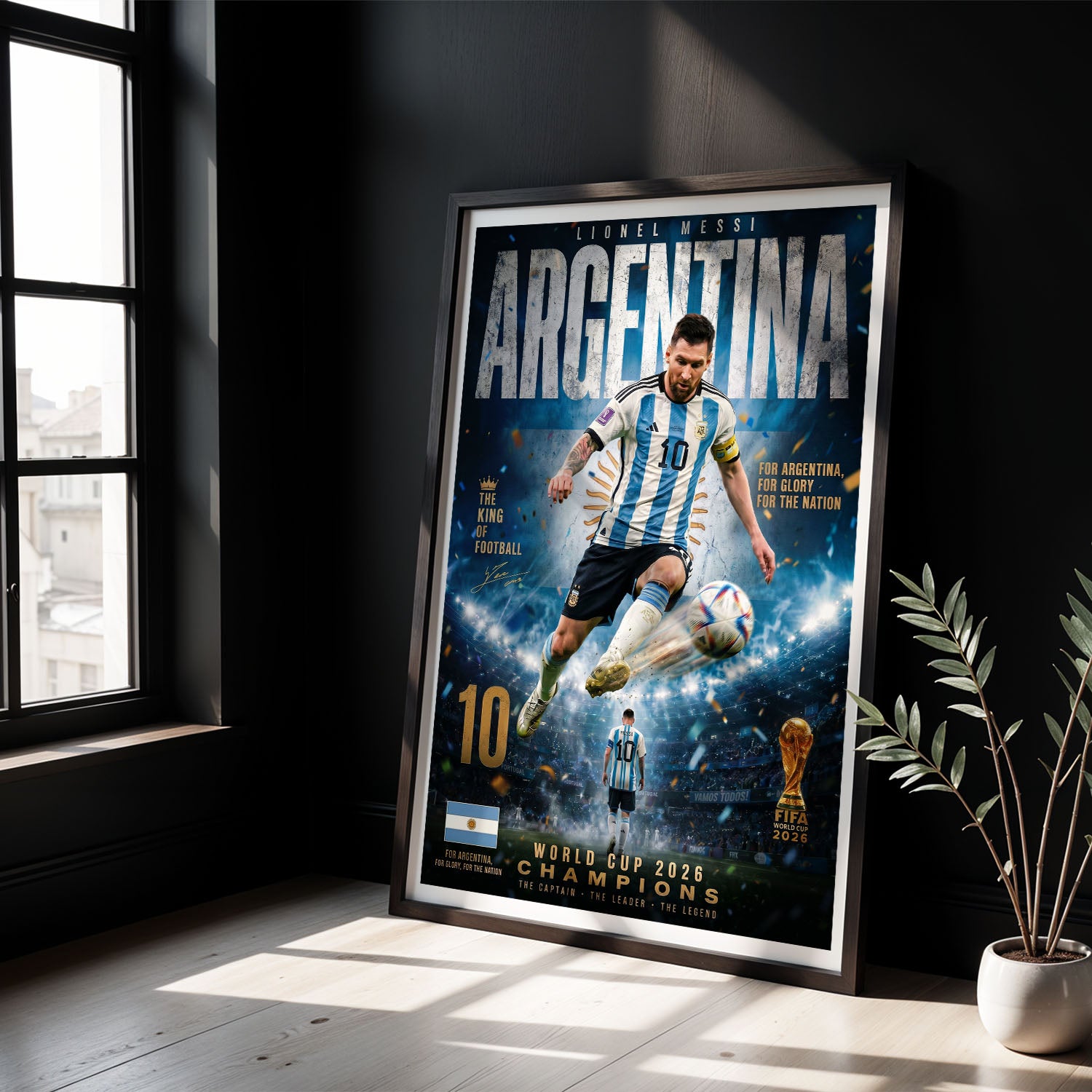 Flex Designs Poster Lionel Messi Argentina 2026 8 x 10" Home Goods - Sports  Poster