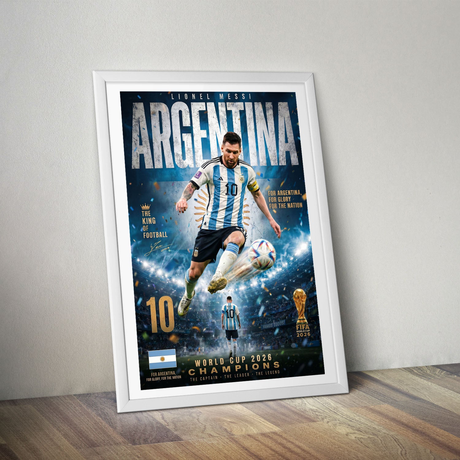 Flex Designs Poster Lionel Messi Argentina 2026 8 x 10" Home Goods - Sports  Poster