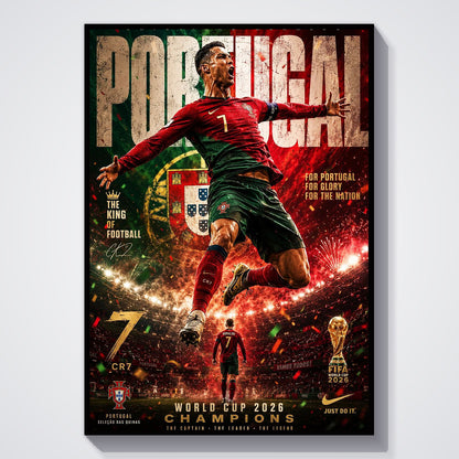 Flex Designs Poster Cristiano Ronaldo Portugal 2026 5 x 7" Home Goods - Sports  Poster