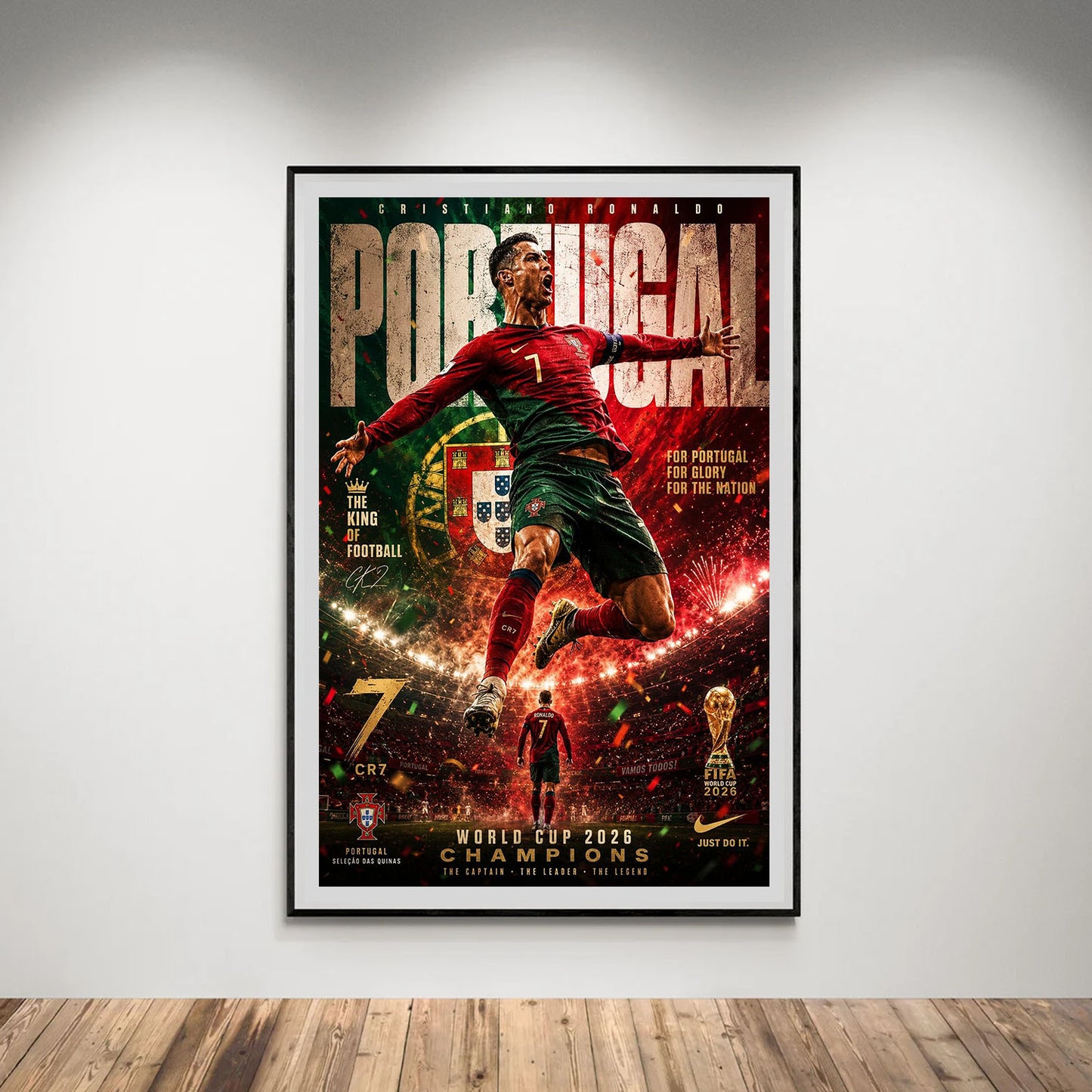 Flex Designs Poster Cristiano Ronaldo Portugal 2026 8 x 10" Home Goods - Sports  Poster