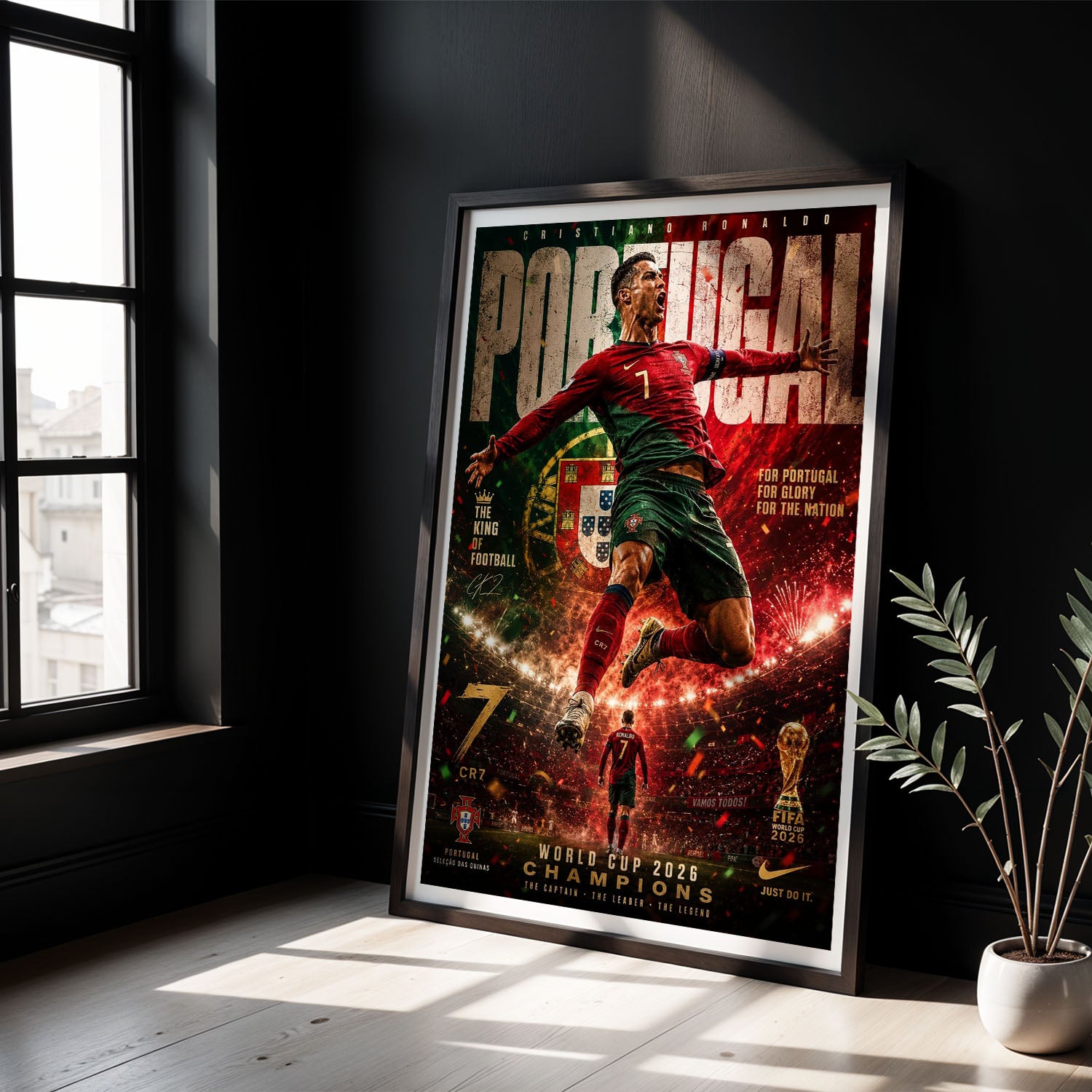 Flex Designs Poster Cristiano Ronaldo Portugal 2026 8 x 10" Home Goods - Sports  Poster