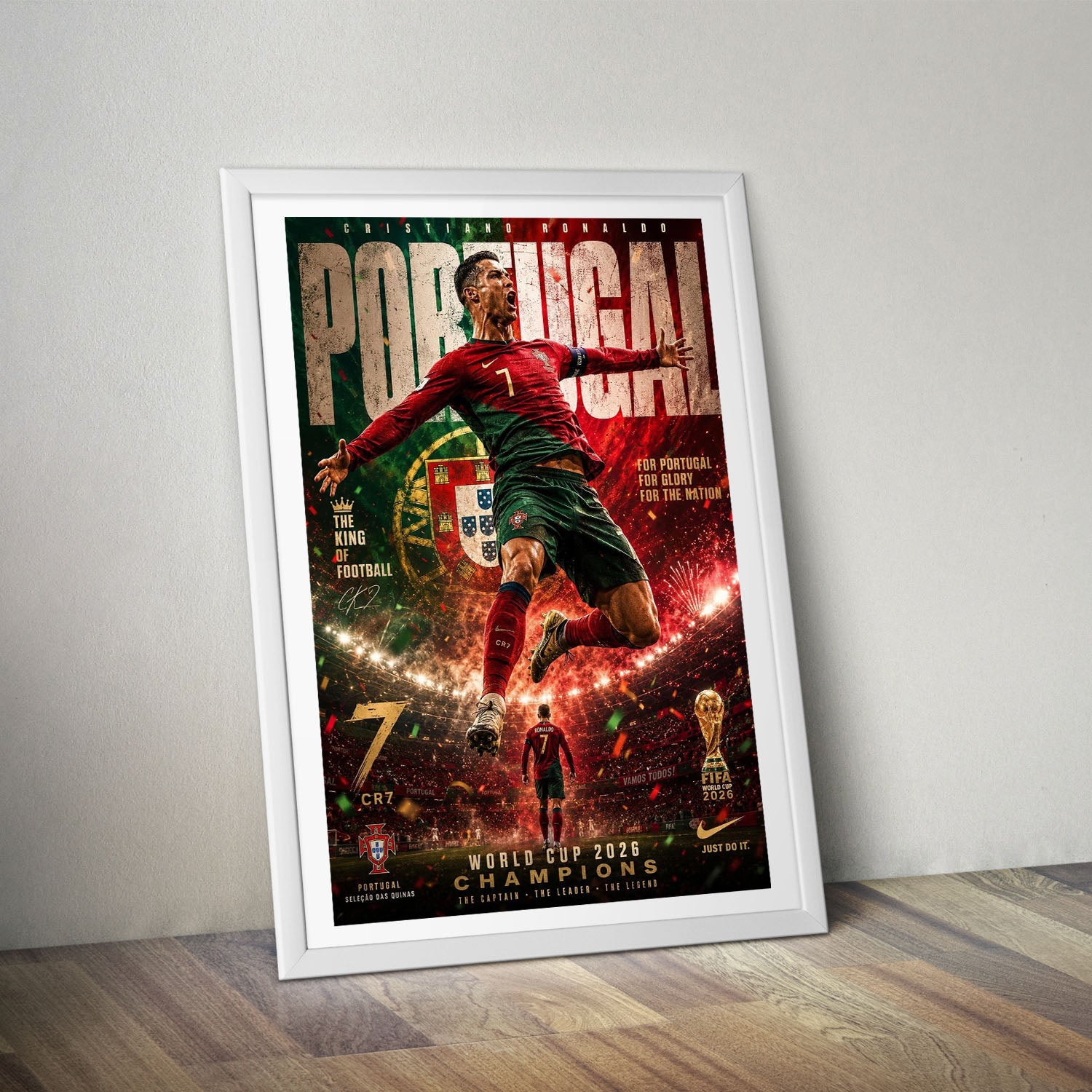 Flex Designs Poster Cristiano Ronaldo Portugal 2026 8 x 10" Home Goods - Sports  Poster