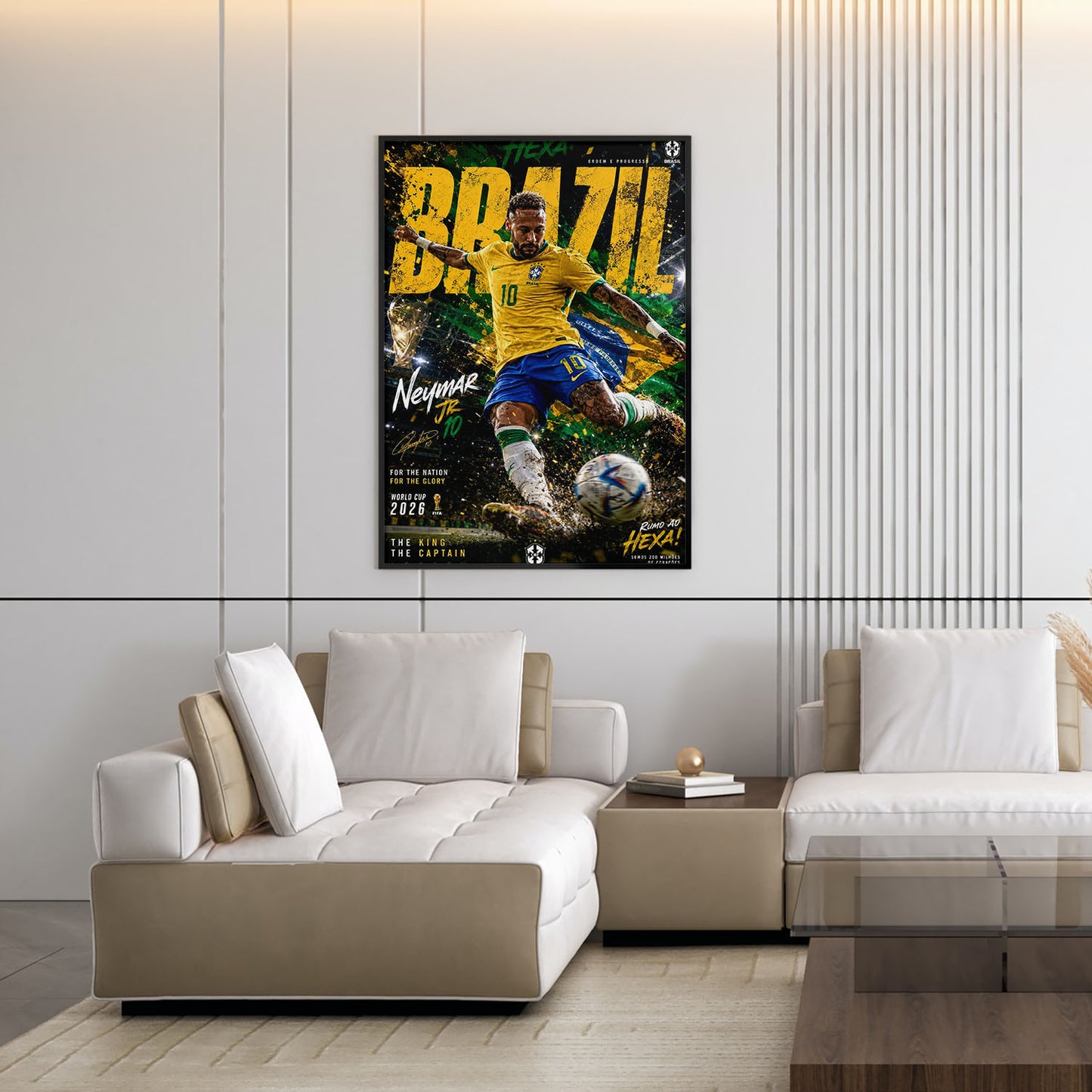 Flex Designs Poster Neymar Junior Brazil 2026 5 x 7" Home Goods - Sports  Poster
