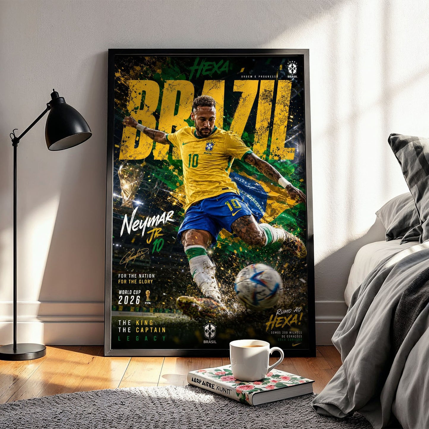 Flex Designs Poster Neymar Junior Brazil 2026 5 x 7" Home Goods - Sports  Poster