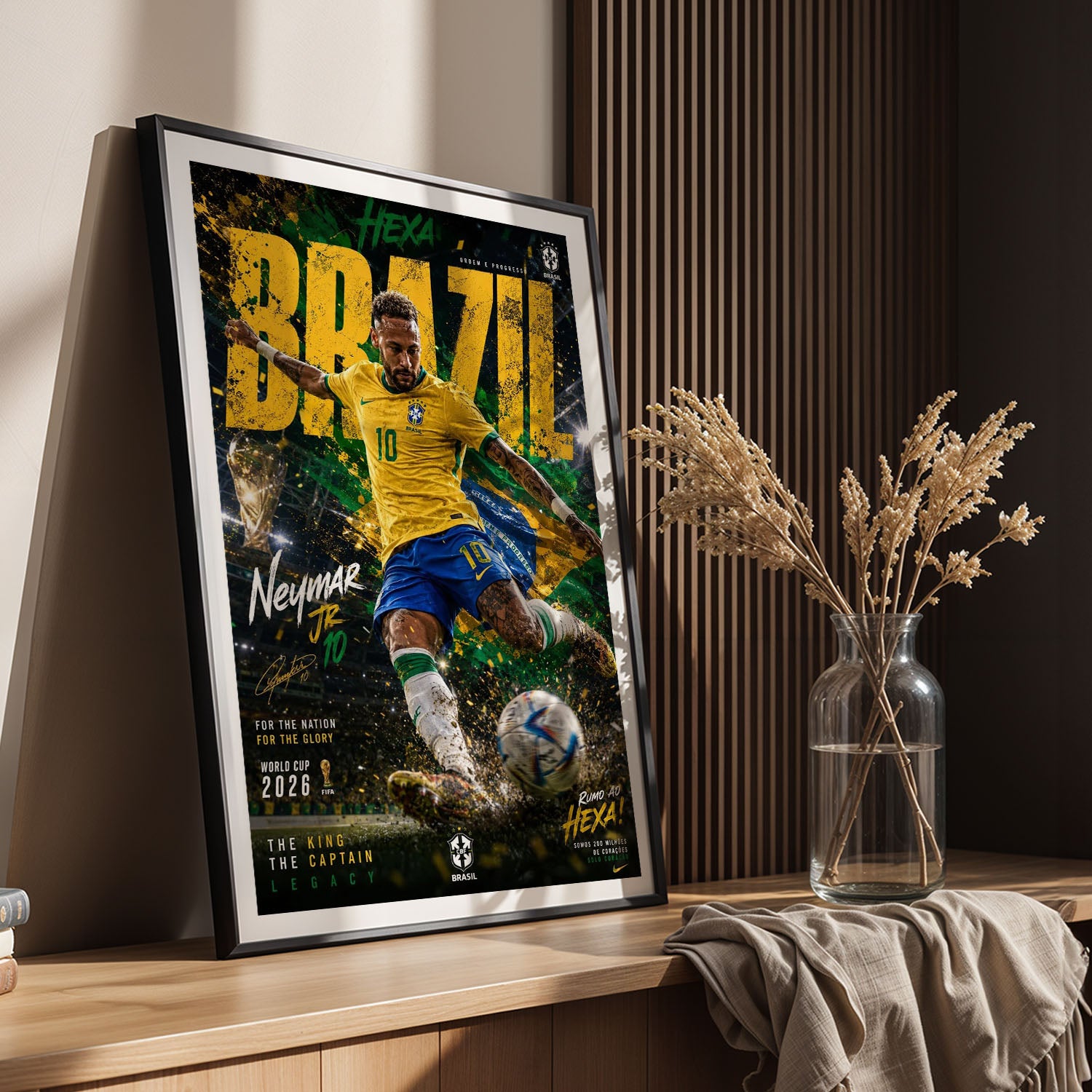 Flex Designs Poster Neymar Junior Brazil 2026 5 x 7" Home Goods - Sports  Poster