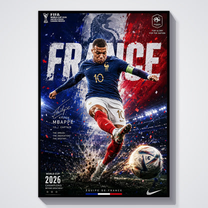 Flex Designs Poster Kylian Mbappe France 2026 5 x 7" Home Goods - Sports  Poster