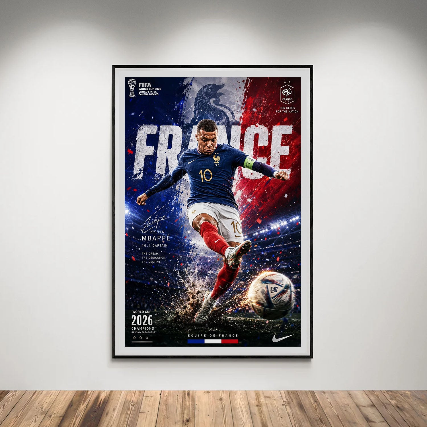 Flex Designs Poster Kylian Mbappe France 2026 8 x 10" Home Goods - Sports  Poster