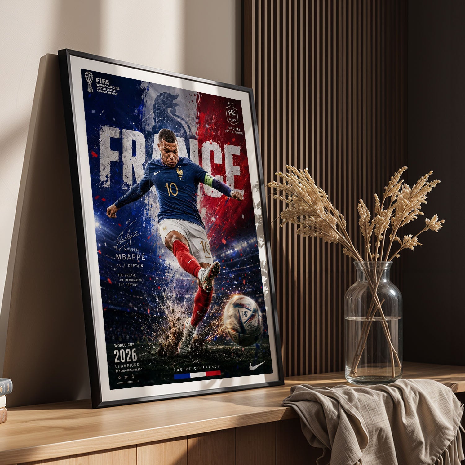 Flex Designs Poster Kylian Mbappe France 2026 5 x 7" Home Goods - Sports  Poster