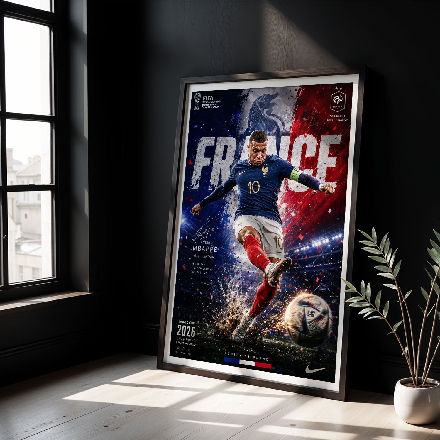 Flex Designs Poster Kylian Mbappe France 2026 8 x 10" Home Goods - Sports  Poster