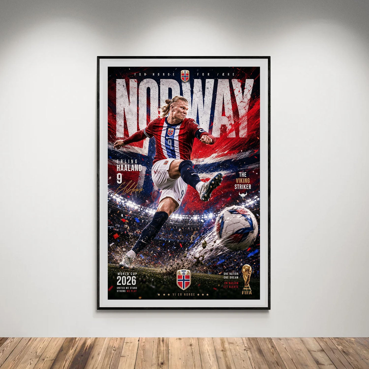 Flex Designs Poster Erling Haaland Norway 2026 8 x 10" Home Goods - Sports  Poster