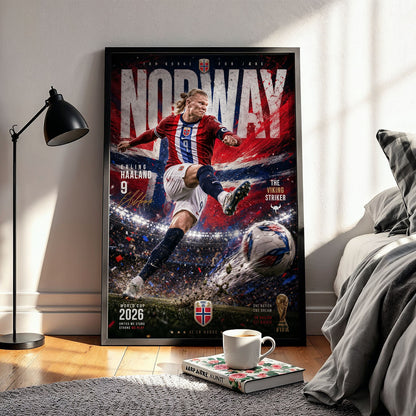 Flex Designs Poster Erling Haaland Norway 2026 5 x 7" Home Goods - Sports  Poster