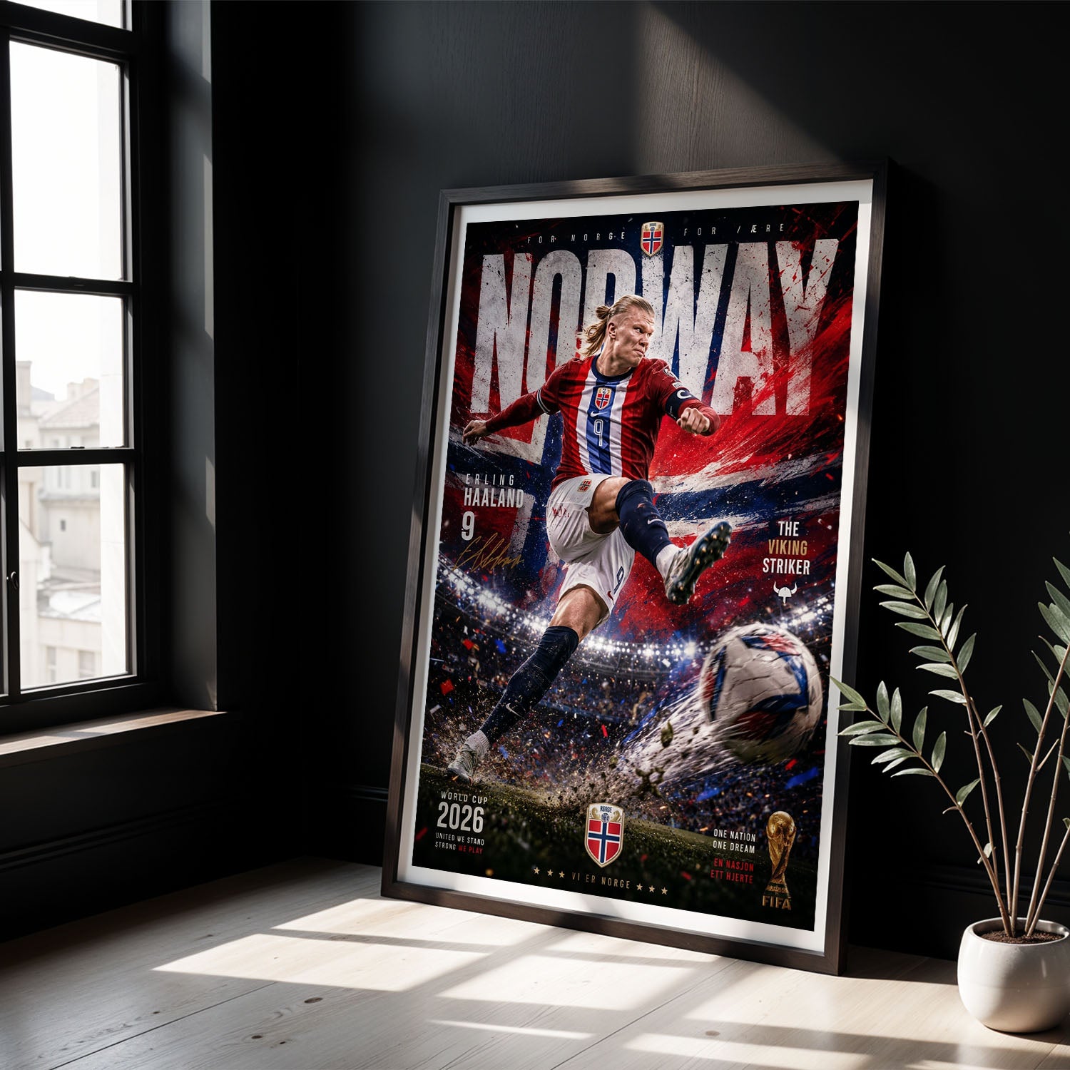 Flex Designs Poster Erling Haaland Norway 2026 8 x 10" Home Goods - Sports  Poster