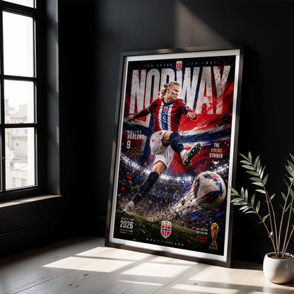 Flex Designs Poster Erling Haaland Norway 2026 8 x 10" Home Goods - Sports  Poster