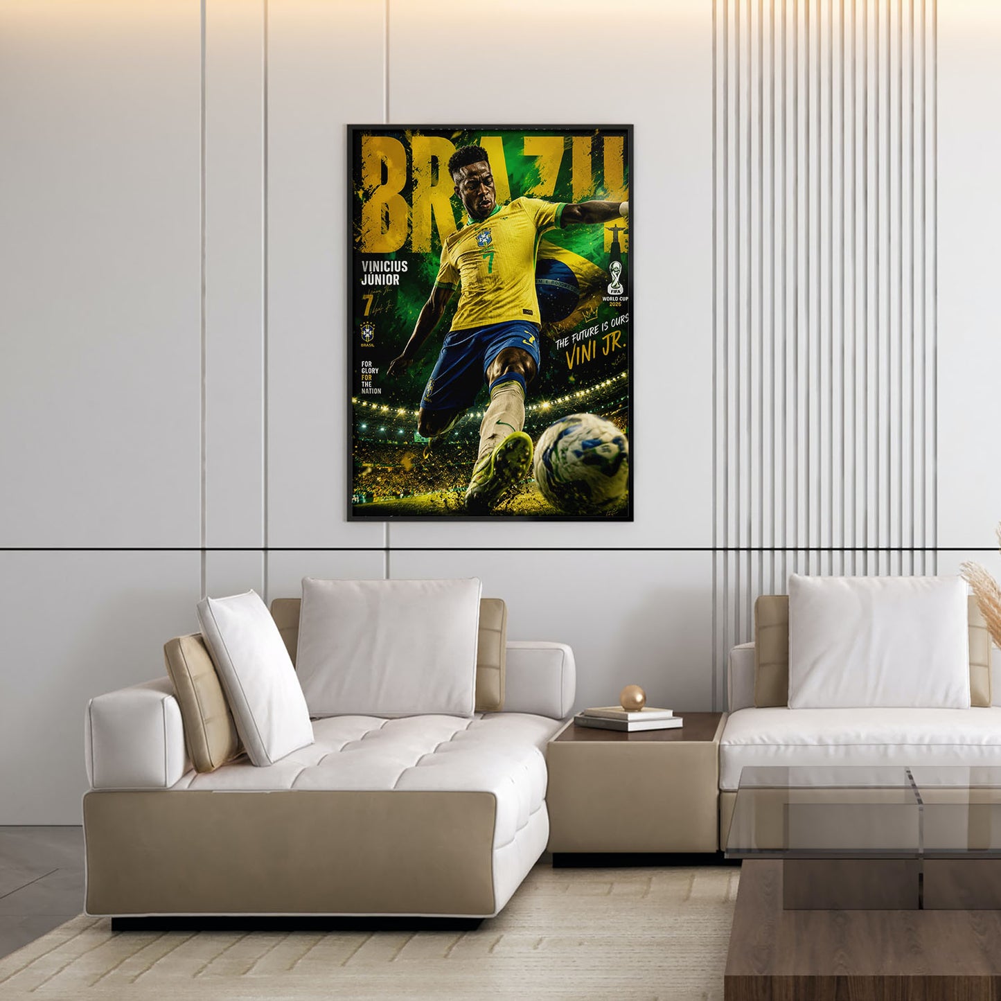 Flex Designs Poster Vinicius Junior Brazil 2026 5 x 7" Home Goods - Sports  Poster