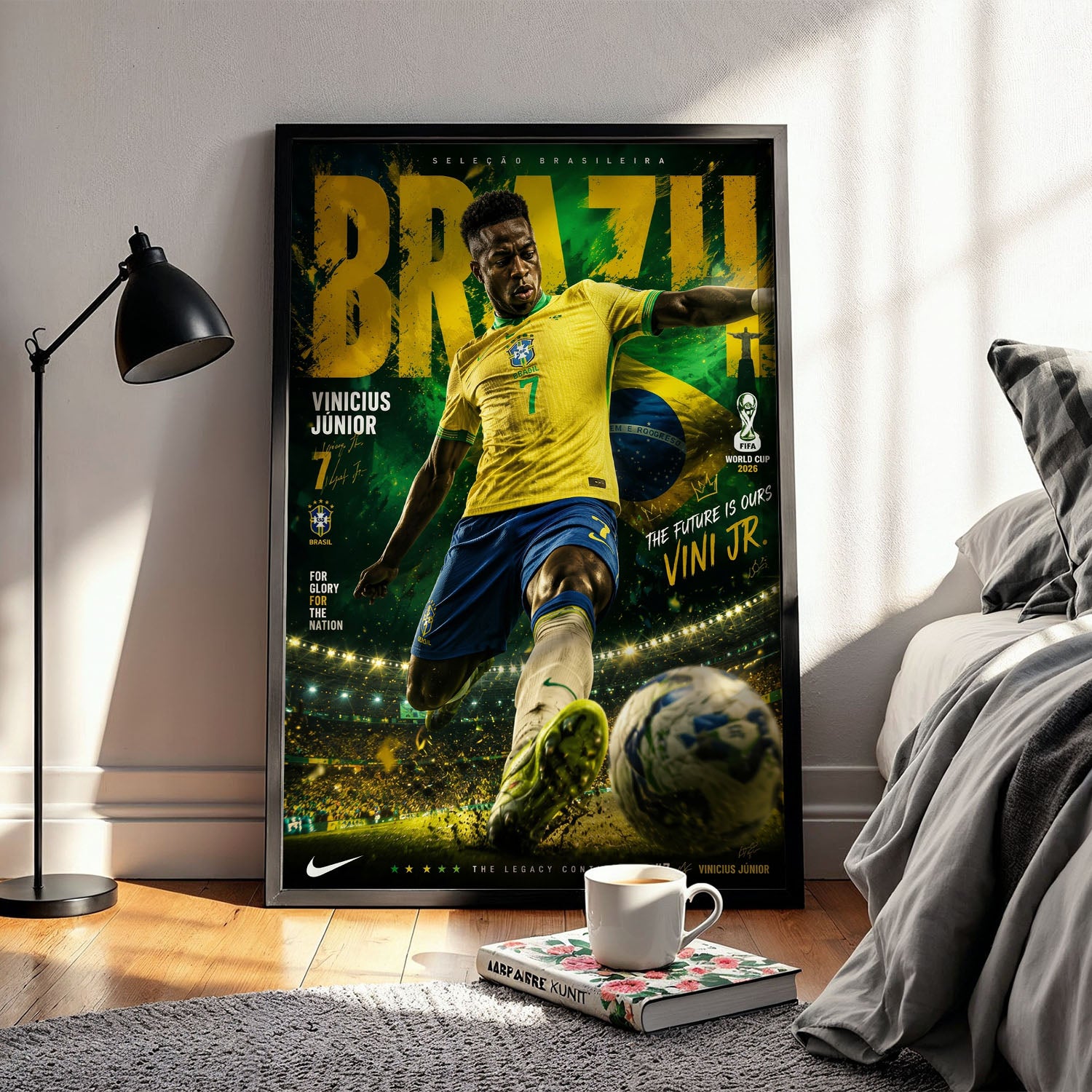 Flex Designs Poster Vinicius Junior Brazil 2026 5 x 7" Home Goods - Sports  Poster