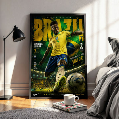 Flex Designs Poster Vinicius Junior Brazil 2026 5 x 7" Home Goods - Sports  Poster