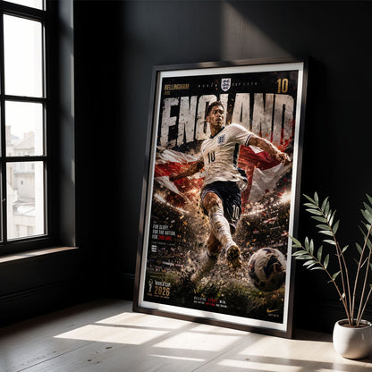 Flex Designs Poster Jude Bellingham England 2026 8 x 10" Home Goods - Sports  Poster