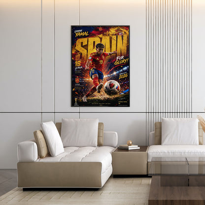Flex Designs Poster Lamine Yamal Spain 2026 5 x 7" Home Goods - Sports  Poster