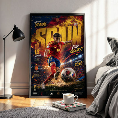 Flex Designs Poster Lamine Yamal Spain 2026 5 x 7" Home Goods - Sports  Poster
