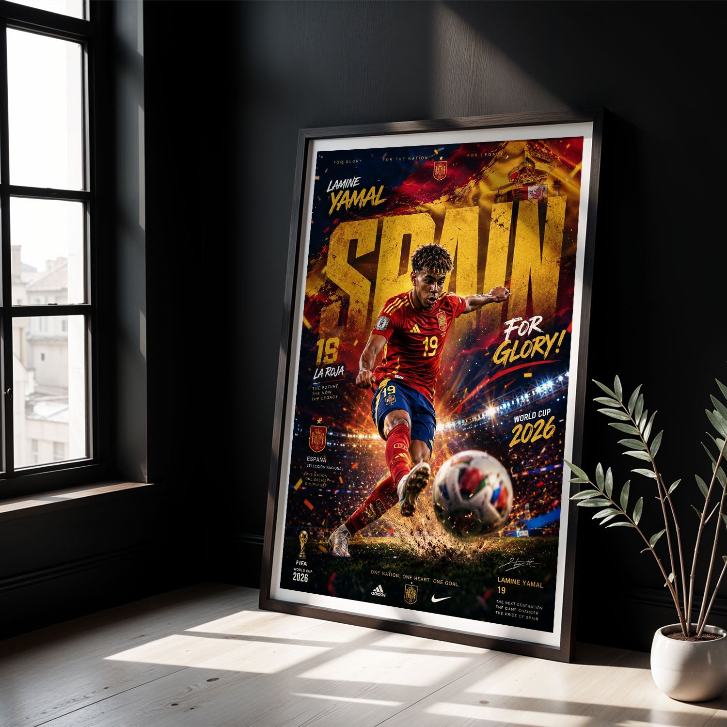 Flex Designs Poster Lamine Yamal Spain 2026 8 x 10" Home Goods - Sports  Poster