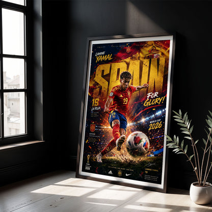 Flex Designs Poster Lamine Yamal Spain 2026 8 x 10" Home Goods - Sports  Poster