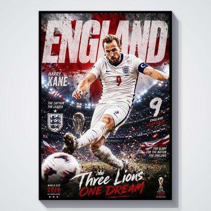 Flex Designs Poster Harry Kane England 2026 5 x 7" Home Goods - Sports  Poster