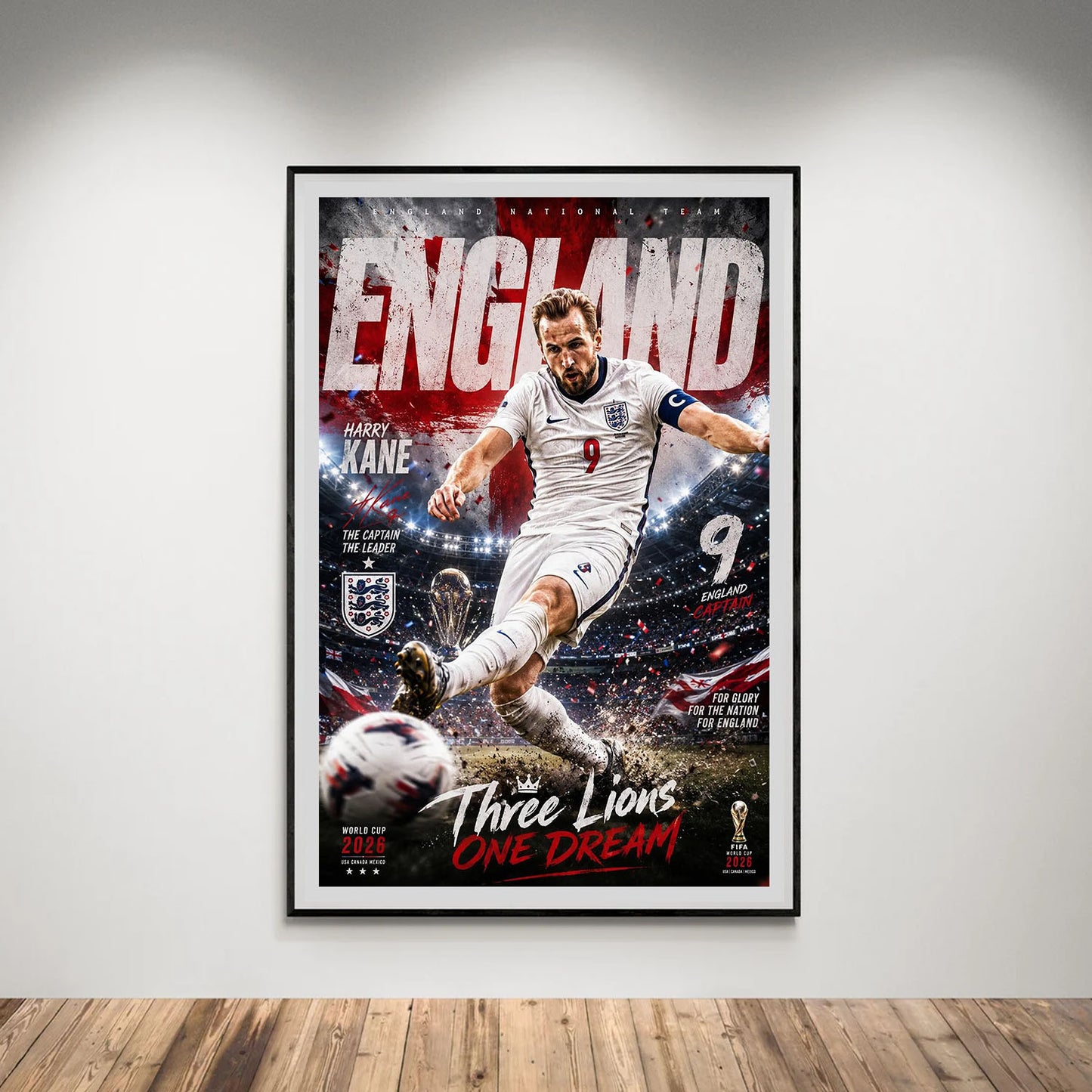 Flex Designs Poster Harry Kane England 2026 8 x 10" Home Goods - Sports  Poster