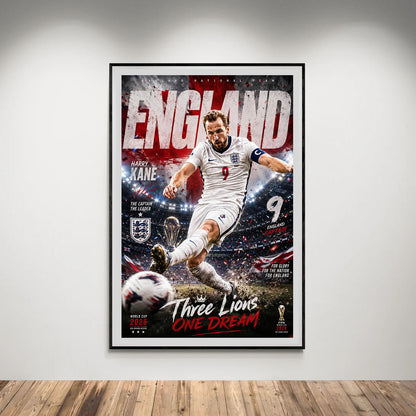 Flex Designs Poster Harry Kane England 2026 8 x 10" Home Goods - Sports  Poster
