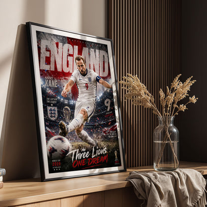 Flex Designs Poster Harry Kane England 2026 5 x 7" Home Goods - Sports  Poster