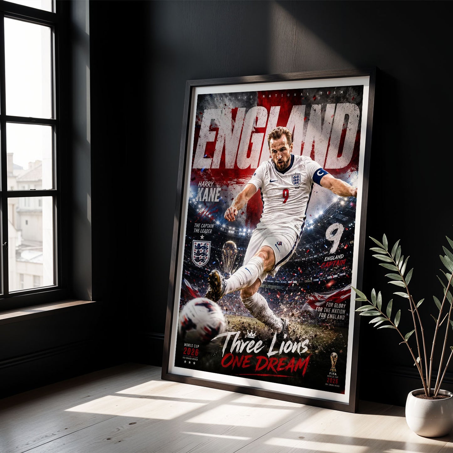 Flex Designs Poster Harry Kane England 2026 8 x 10" Home Goods - Sports  Poster