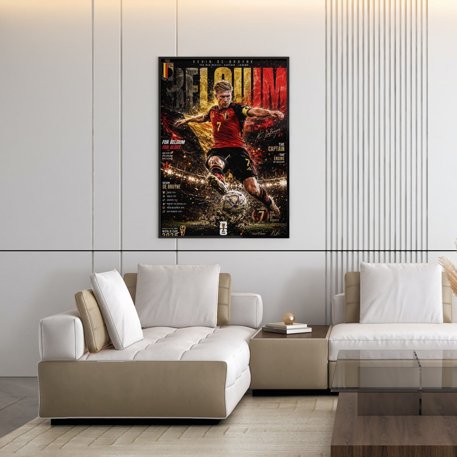 Flex Designs Poster Kevin De Bruyne Belgium 2026 5 x 7" Home Goods - Sports  Poster