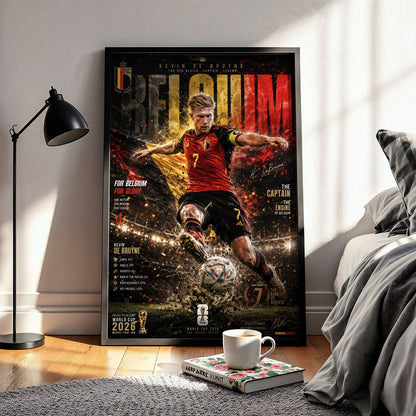Flex Designs Poster Kevin De Bruyne Belgium 2026 5 x 7" Home Goods - Sports  Poster