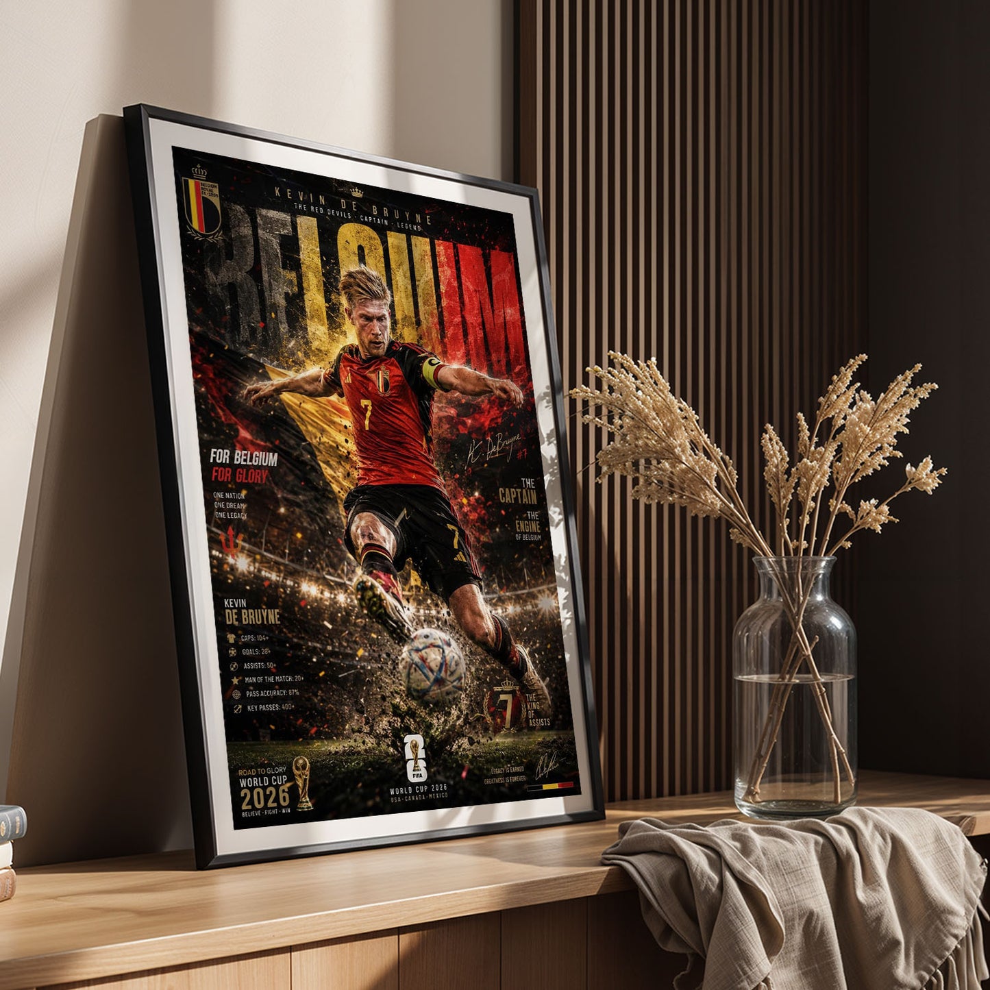 Flex Designs Poster Kevin De Bruyne Belgium 2026 5 x 7" Home Goods - Sports  Poster