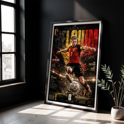 Flex Designs Poster Kevin De Bruyne Belgium 2026 8 x 10" Home Goods - Sports  Poster