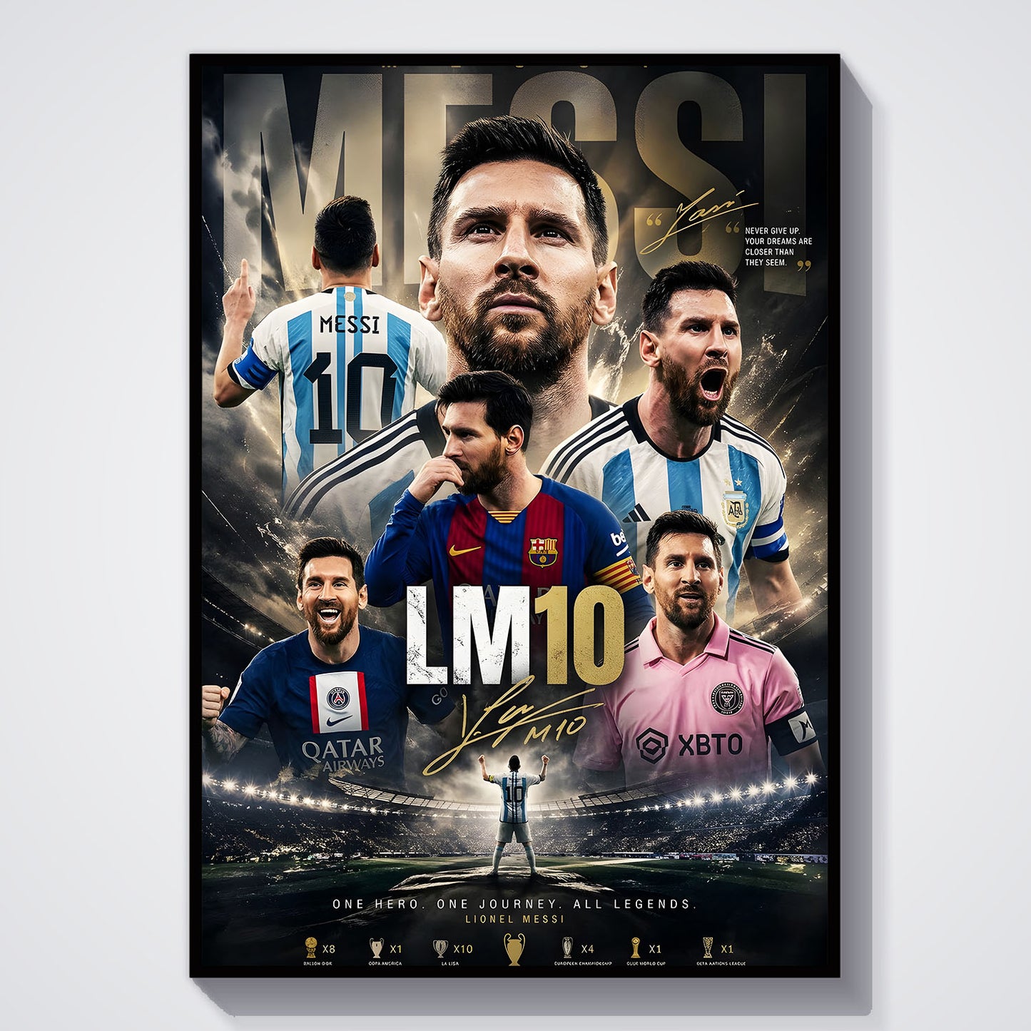 Flex Designs Poster Lionel Messi Career 5 x 7" Home Goods - Sports  Poster