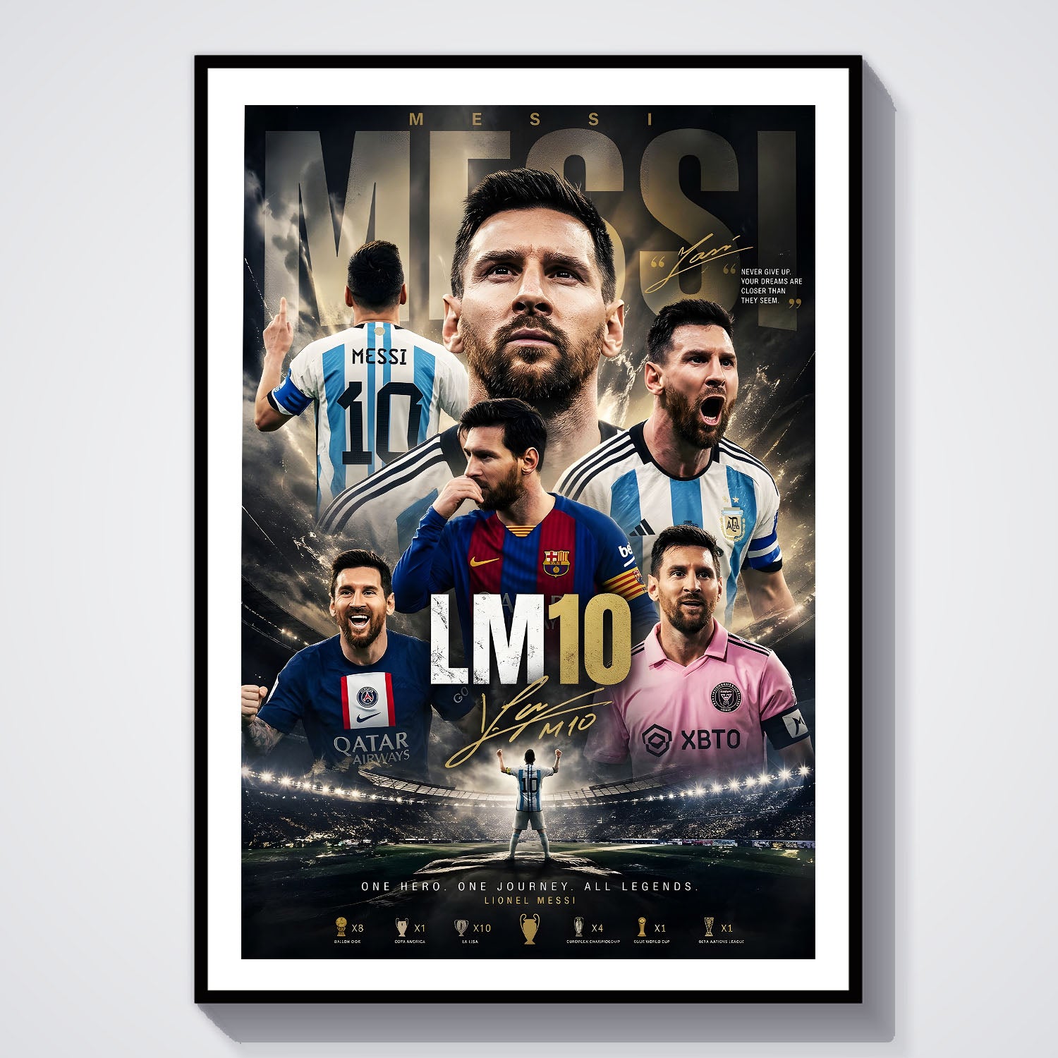 Flex Designs Poster Lionel Messi Career 8 x 10" Home Goods - Sports  Poster